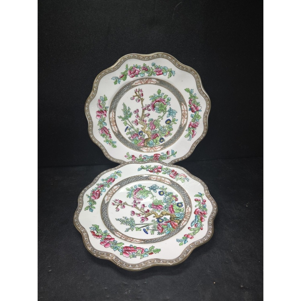 Coalport England AD.1750 Bread Plate (Set of 2) Floral Gold Trim Bone China *